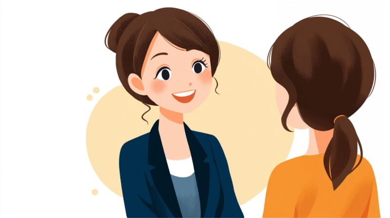 介護職員が派遣会社や転職サイトの担当者に仕事や働き方について相談している場面のイメージイラスト